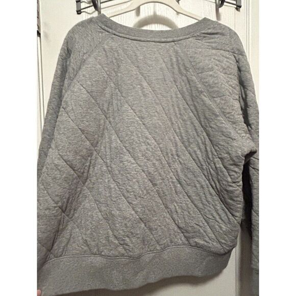Old Navy Vintage Quilted Easy Sweatshirt Long Sleeve Heather Gray Size XL Comfy - Picture 6 of 16